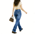 thumbnail image 4 of QERINTE Womens Plus Size boot cut Jeans High Waisted Stretchy Embroidered Jeans Curvy, 4 of 5