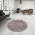 thumbnail image 4 of Ahgly Company Machine Washable Indoor Square Industrial Modern Silver Pink Area Rugs, 3' Square, 4 of 7