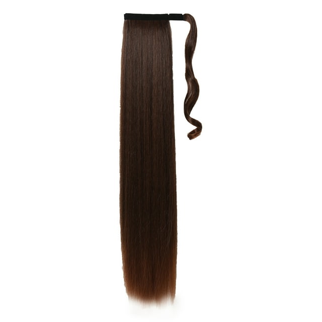 Extension de Cheveux Longue et Droite pour Queue de Cheval pour Femmes, Apparence Naturelle, Perruque Enveloppante pour Queue de Cheval, Longueur de 26 Po pour Usage Quotidien