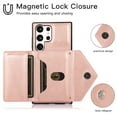 thumbnail image 3 of ELEHOLD Wallet Crossbody Case for Samsung Galaxy S24 Ultra with Detachable Strap,Magnetic Clasp Credit Card Holders PU Leather Kickstand Shockproof Case for Samsung S24 Ultra for Women Girls,Rosegold, 3 of 10