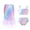 Pink-Blue, variant on Girls Swimsuits 3PCs Mermaid Bikini Set Fish Tail Skirt Ruffled Bathing Suit Cosplay Swimwear for Kids Sizes 3-8