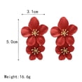 thumbnail image 4 of Pendientes verdes japoneses y coreanos, pendientes creativos de flores dulces, pendientes de perlas de flores con pintura en aerosol a la moda Rojo Verde, 4 of 4