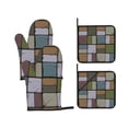 thumbnail image 7 of TEQUAN Oven Mitts and Pot Holders Set of 4, Colored Stone Tiles Abstract Pattern Heat Resistant Kitchen Glove for Baking Cooking Grilling, 7 of 7