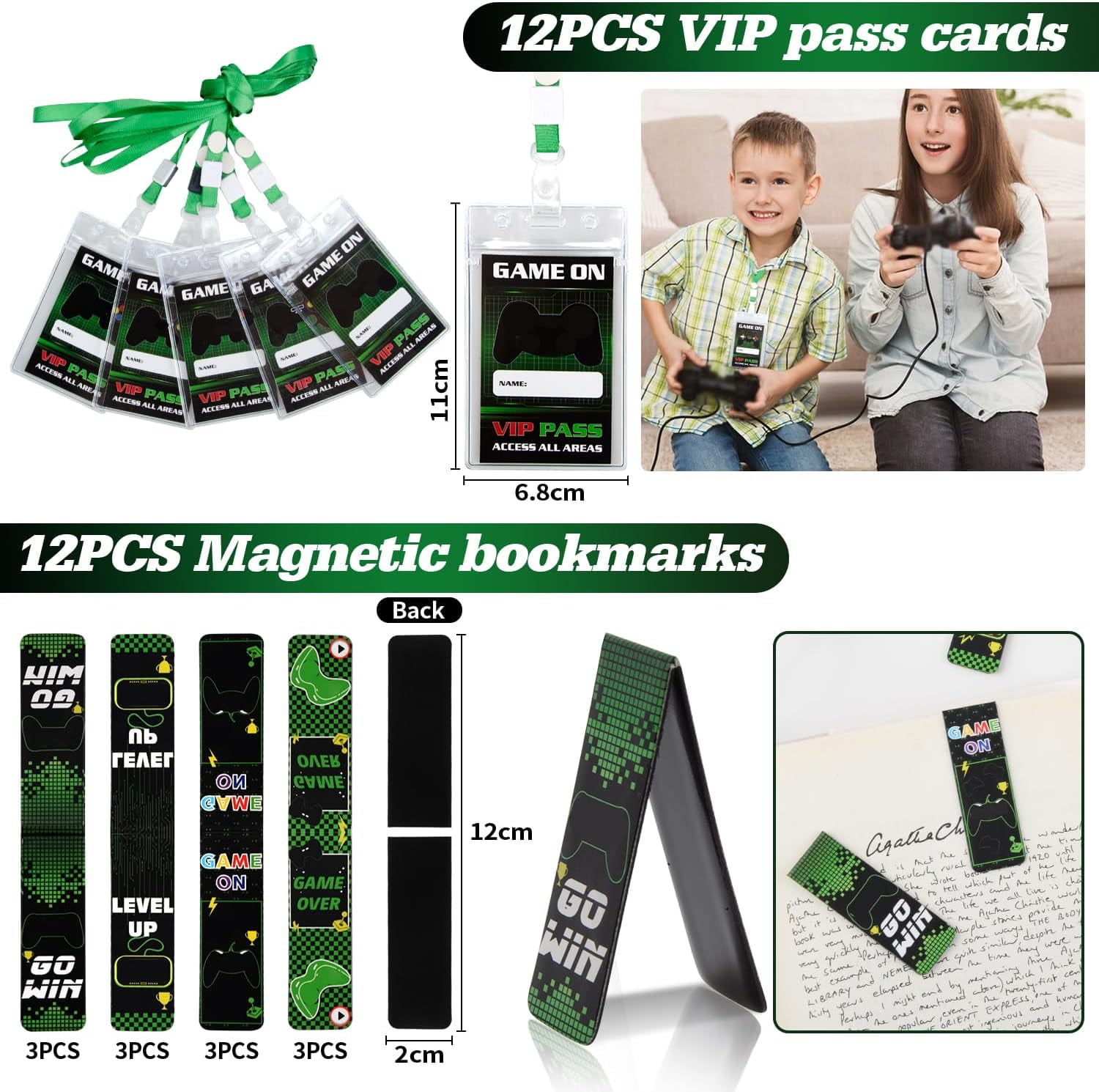 Video Game Party Favors, 124 PCS Gaming Birthday Party Supplies for Kids Gamer