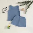 thumbnail image 5 of Akiihool Toddler Boys Summer Sets Sleeveless Tank Top + Camo Shorts Outfits for Casual Playwear(Blue,6-12 Months), 5 of 8