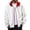 White, variant on Men's Unisex Hoodie Jacket - Colorblock Casual Loose Zip-Up Sports Cardigan, Black, L