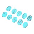 thumbnail image 3 of 10 piezas de piedras planas de turquesa de aspecto ovalado y brillante, piedra de joyería DIY, turquesa plana para pendientes, pulsera, colgante, azul pavo real, 12x16mm (WxL), 3 of 5