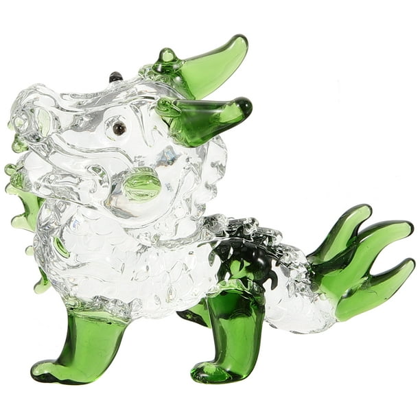 Figura del Año del Dragón, adorno de dragón de cristal transparente, decoración artesanal de escritorio
