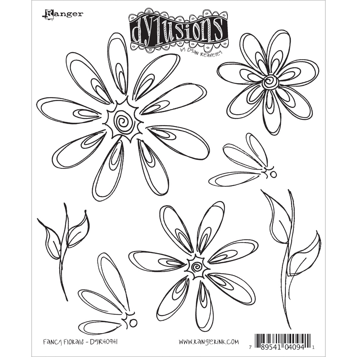 8.5 by 7-Inch Ranger DYR-34575 Dyan Reaveleys Dylusions Cling Stamp Collections Inbetweenies