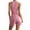 Pink, variant on Women 2 Piece Workout Sets High Waisted Tummy Control Biker Shorts Halter Ribbed Tank Tops