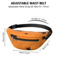 thumbnail image 3 of Fanny Pack Orange Halloween Bats Waist Pack Bag,Running Cross Bag,Waterproof Large Fanny Packs for Women Men for Travel Running Hiking Cycling, 3 of 6