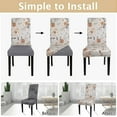 thumbnail image 4 of Printed Dining Room Chair Covers Set of 6, Stretch Kitchen Chair Covers Washable Parsons Chair Slipcover Removable Dining Chair Protectors for Hotel,Ceremony(Brown Floral), 4 of 6