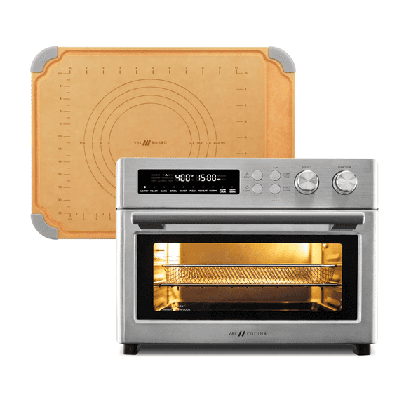 AIR FRYER TOASTER OVEN & CUTTING PASTRY BOARD - STAINLESS STEEL