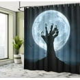 thumbnail image 5 of Ambesonne Halloween Shower Curtain, Zombie Grave, 69"Wx70"L, Blue Black, 5 of 5