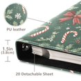 thumbnail image 3 of FORMRS 3 Ring Photo Album 4"x6" Self Adhesive Large Capacity PU Leather Cover, Christmas Candy Cane, 3 of 8