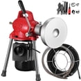thumbnail image 1 of VEVOR 3/4"-4" Sectional Pipe Drain Cleaning Machine 400PRM Snake Cleaner 500W Pipe Drain Cleaning Machine with 66' x 2/3'' Cable and 8.2' x 1/3'' Cable (Red Color), 1 of 9