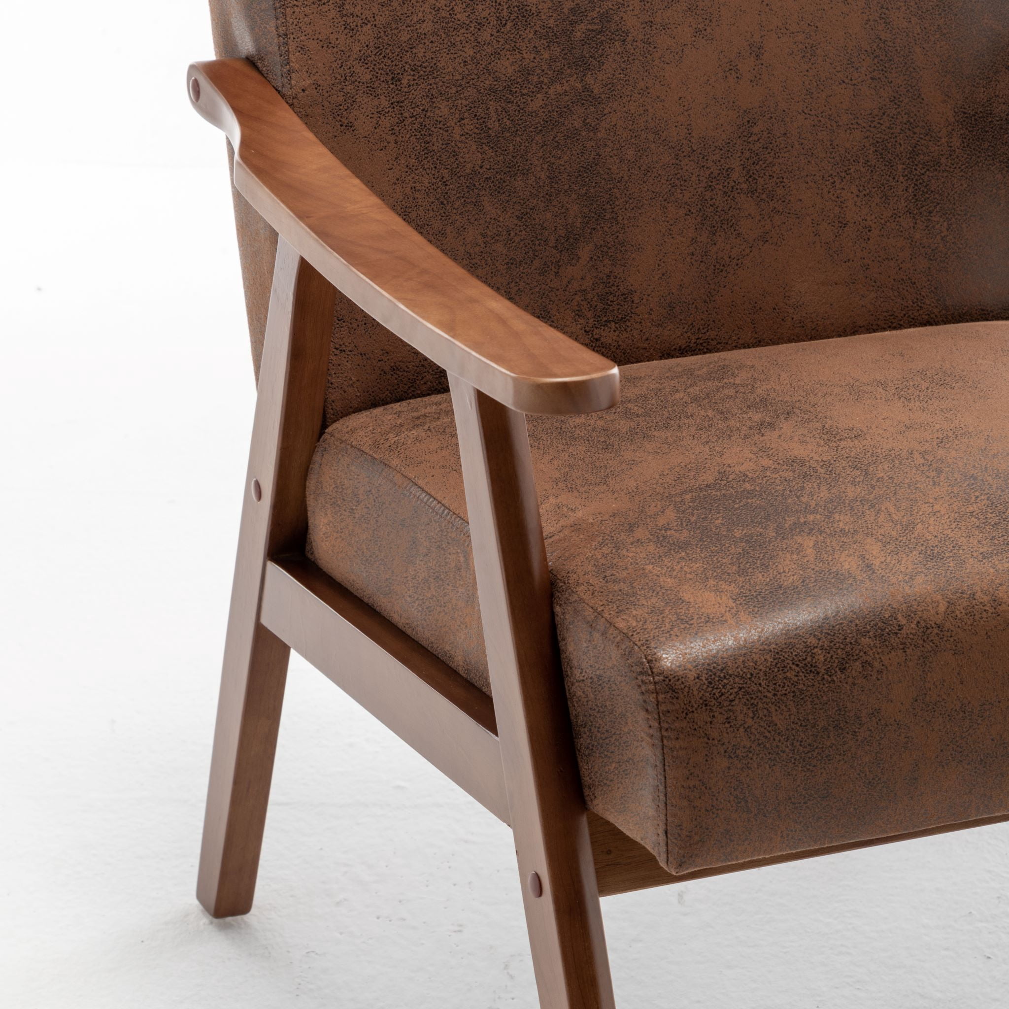 Uspridefurniture Cedrice 26.37" Microfiber Accent Chair,Brown