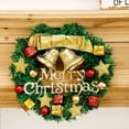 thumbnail image 3 of Christmas Wreath Merry Christmas Front Door Ornament Wall Artificial Pine Garland for Party Décor 12 Inches with Led Strip Light Christmas Decorations Wreath for Front Door Indoor Outdoor, 3 of 10