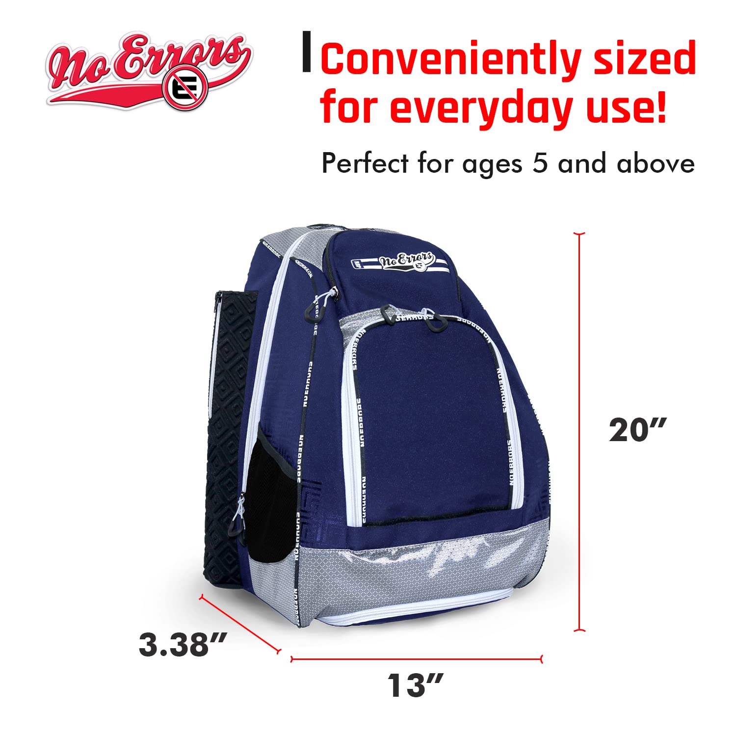 Sports RBP Rookie Baseball and Softball Backpack - Youth Baseball and Softball Bat Bag with Fence Hooks - Baseball and Softball Equipment Bag for Kids