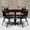 Mahogany Top/Black Vinyl Seat, variant on Emma + Oliver 36"RD Mahogany Laminate Table Set-X-Base & 4 Black Banquet Chairs