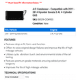 thumbnail image 2 of A/C Condenser - Compatible with 2011 - 2014 Hyundai Sonata 2.4L 4-Cylinder GAS 2012 2013, 2 of 2