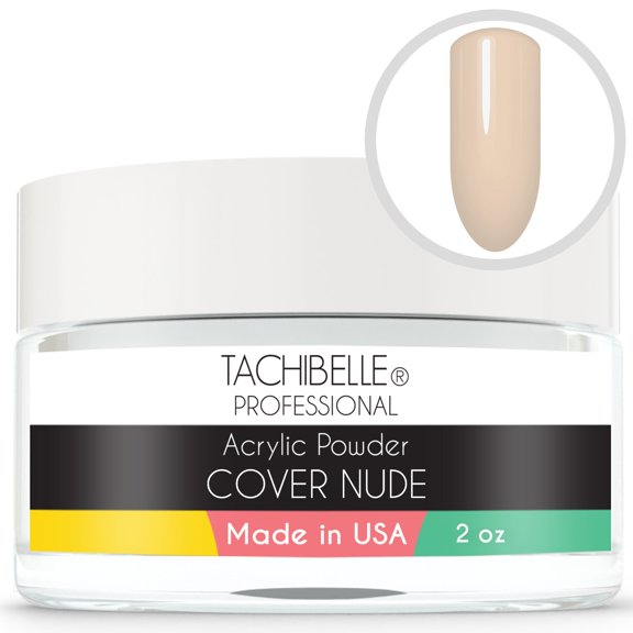 Tachibelle Professional Acrylic Nail System Acrylic Powder, Cover Nude 2 oz. Made in USA. Used in Professional Salons.