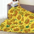 thumbnail image 6 of Honeii Floral Sunflowers Print Fleece Blanket - Throw Blanket for Bed, Sofa, Couch, Camping, and Travel , Microplush Ultra Soft Warm Blanket-60"x50", 6 of 7
