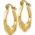 thumbnail image 3 of 14K Yellow Gold Ram Head Hoop Earrings (10 X 3) Made In Indonesia s809, 3 of 6