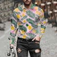 thumbnail image 7 of USNSM Men's Hawaiian Shirt Long Sleeve Tropical Vacation Button Down Beach Floral Print Party Blouse Shirts Multicolor XXL, 7 of 7