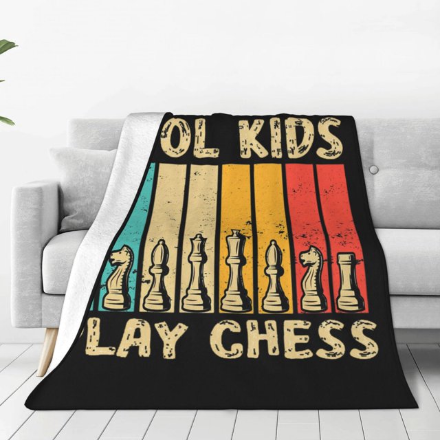 Manta polar ligera y suave con diseño de ajedrez para niños, cálida y acogedora para el invierno, para cama y sofá, de 40 x 30 pulgadas
