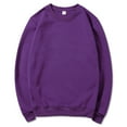 thumbnail image 3 of Wyobmus Mens Sweatshirts No Hood Fashion Casual Fall Pullover Long Sleeve Crewneck Loose Tops Comfort Soft Solid Color Sweatshirt Purple, 3 of 8