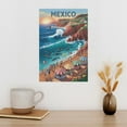 thumbnail image 3 of Ensenada Vintage City Travel Poster Showing Blue Ocean, Cliffs, And Mexican Street Food Print Poster, 3 of 8