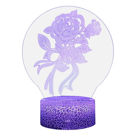 

AIEOTT Valentine s Day 3D Night Light LED Colorful 7-Color Desk Lamp Bedroom Home Decor Gift