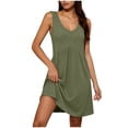 thumbnail image 2 of SOOMLON Short Dresses for Women Plus Size Sleeveless V Neck Sundress A Line Tank Dresses with Pockets Summer Outdoor Dress, 2 of 7