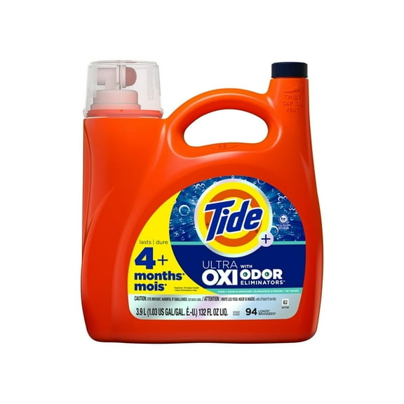 Pack of 2 Tide Ultra OXI with Odor Eliminators Liquid Laundry Detergent, 132 fl oz, 94 Loads