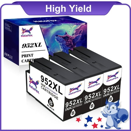 952 XL 952XL Black Ink Cartridges for HP Ink 952 Compatible for OfficeJet Pro 8710 8720 8702 7720 7740 8715 8730 8740 8216 8725 8700 Printer (3 Pack)