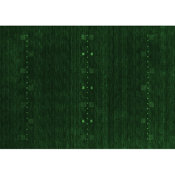 Ahgly Company Indoor Rectangle Abstract Green Contemporary Area Rugs, 5' x 8'