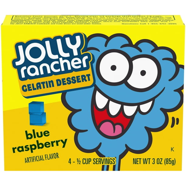 Jolly Rancher Blue Raspberry Gelatin Dessert Mix, 3 oz Box Walmart