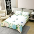 thumbnail image 2 of Ombre Butterfly 100% Natural Cotton Comforter Cover,Hydrangea Bedding Set,Watercolour Floral Duvet Cover,Graden Summer Nature Bedspread Cover With 1 Pillowcase,Bedroom Decor Twin Size 2Pcs, 2 of 6