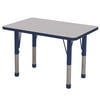 Early Childhood Resources ELR-14106-GNV-C 24 x 36 in. Rectangular Adjustable Activity Table with Chunky Legs, Gray & Navy