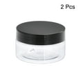 thumbnail image 3 of Uxcell 3oz/ 80ml Round Plastic Jars with Black Screw Top Lid for Storage 2Pack, 3 of 5