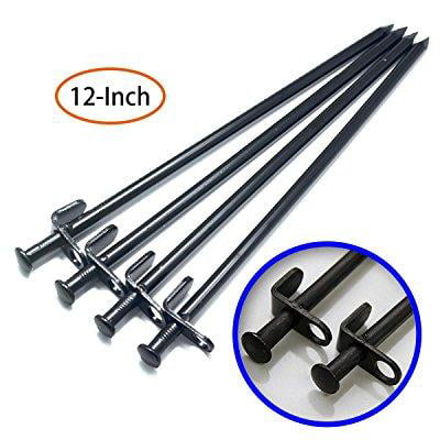 Available in Rocky Place Dessert Snowfield and Grassland BareFour Tent Stakes Heavy Duty Camping Stakes 12-Inch/8-Inch- Forged Steel Tent Pegs Unbreakable and Inflexible Tent Accessories Kit 