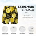 thumbnail image 5 of Balery Geometric Pattern with Bee Mens Swim Trunks Swim Shorts for Men Quick Dry Inseam Beach Shorts with Compression Liner Pocket-3X-Large, 5 of 9