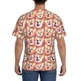 thumbnail image 3 of Bixox Men's Corgi Head with Floal Printed Short Sleeve Skinny Athletic T-Shirt, 3 of 6