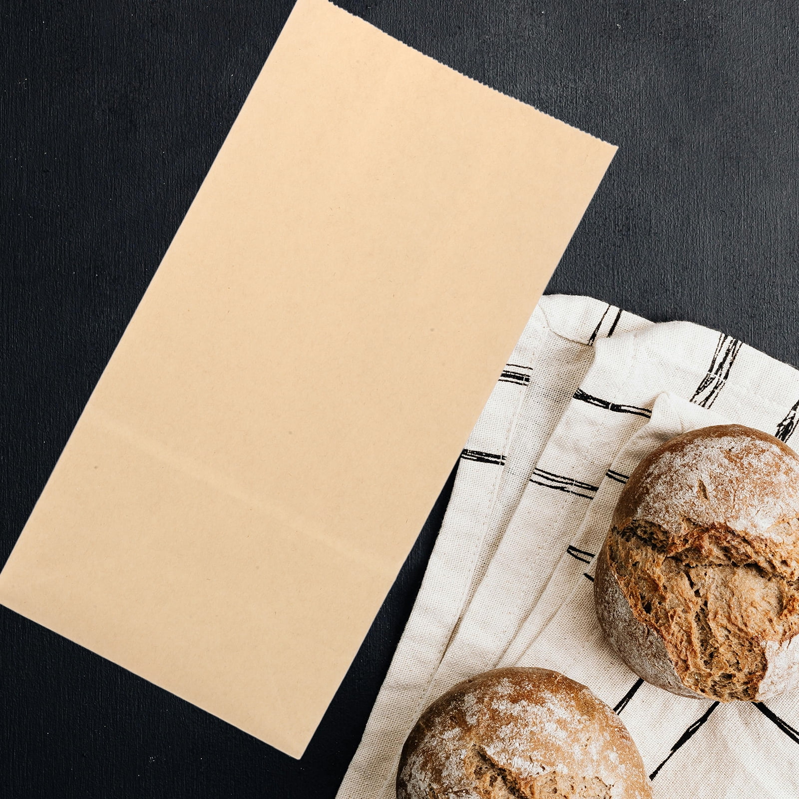 POPETPOP Tear-Resistant Brown Paper Bags for Fresh Baked Goods 100Pcs
