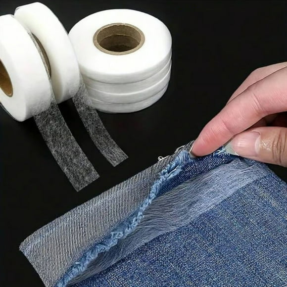 Under $2 Double-Sided Fabric Tape, No-Sew Hemming Tape, Double-Sided Fabric Adhesive for Curtains & Clothing, Fabric Bonding Tape, Multi-Color, by Goohae