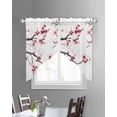 thumbnail image 3 of Cherry Blossoms Swag Valances for Windows, Pink Pastoral Modern Gradient Spring Rod Pocket Sheer Valances for Large Windows, Swag Toppers Light Filtering for Kitchen Living Room 2 Panels 36''x45'', 3 of 6