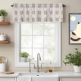 thumbnail image 2 of Curtain Valance for Windows, Rustic Vintage Flower Kitchen Valances Rod Pocket Short Curtains, Country Blue Beige Floral Pattern Window Valance for Bedroom Bathroom Living room 42x18in, 2 of 9