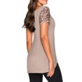 thumbnail image 3 of Chemise Asymétrique à Manches Courtes à Paillettes pour Femmes, 3 of 6