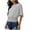 Grey, variant on Mid Sleeve Tops For Women Loose Solid Color Elbow Length Crew Neck T Shirts Fashion Dressy Casual Blouses Basic Tees S